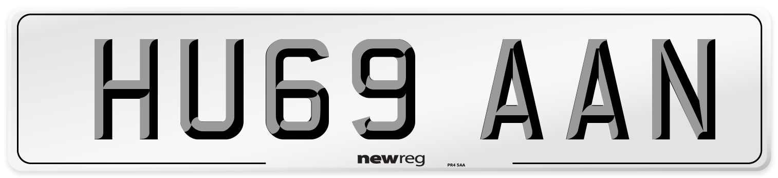HU69 AAN Number Plate from New Reg